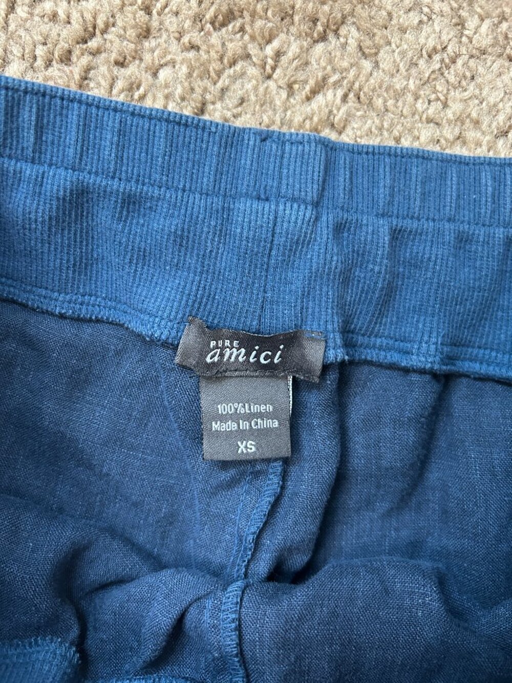 Pure Amici Linen Cropped Pants Navy XS - Picture 4 of 4
